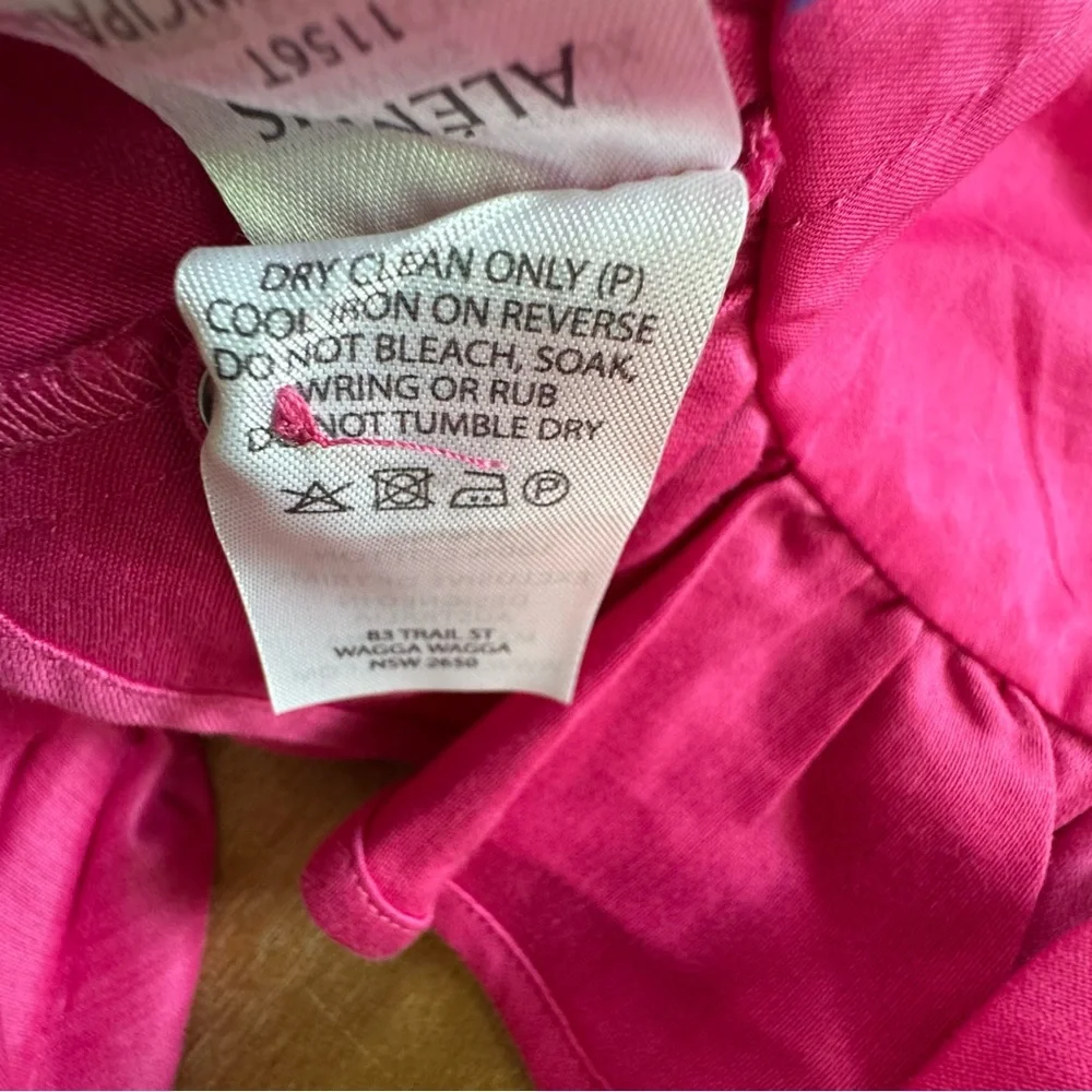 Alemais Pink Ruffle Blouse Cropped Half‎ Sleeve Size 2 Silk Cotton New Fuchsia